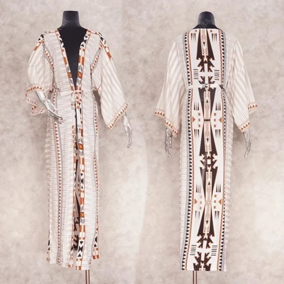 SOLD OUT Western Aztec Boho Tribal Kimono Duster Wrap - Picture 5 of 5